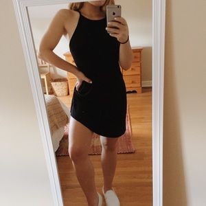 Aerie Black halter layer dress